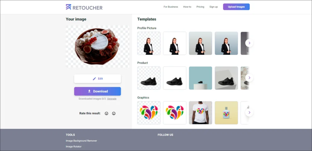 Интерфейс Retoucher для работы с фоном