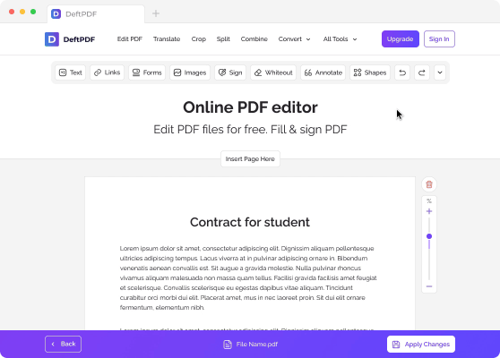 Интерфейс DeftPDF