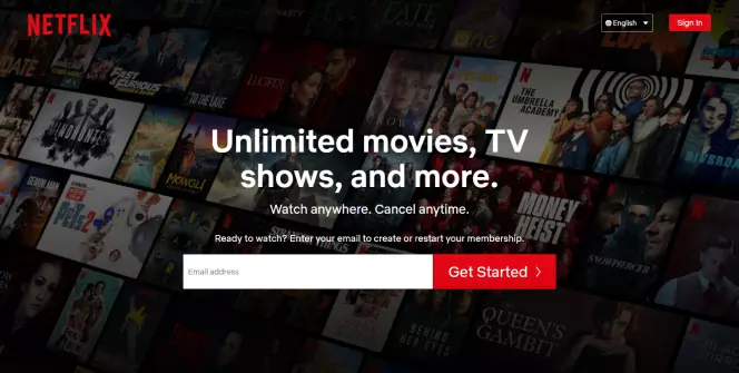 Экран загрузки фильма в приложении Netflix