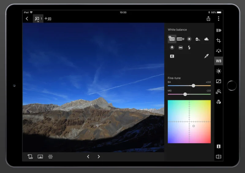 Интерфейс Canon DPP Express на iPad