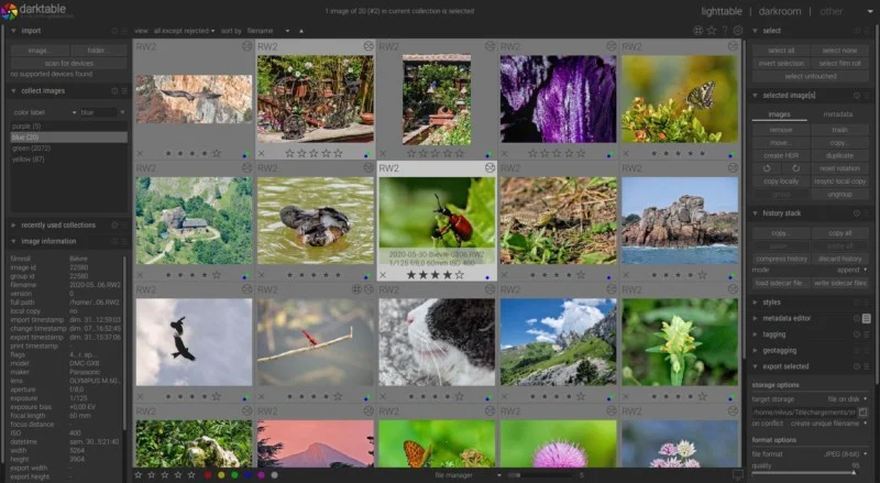 Световой стол и модули darktable