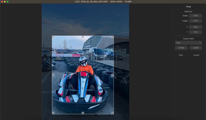 WidsMob Viewer Pro с инструментом кадрирования в полноэкранном режиме