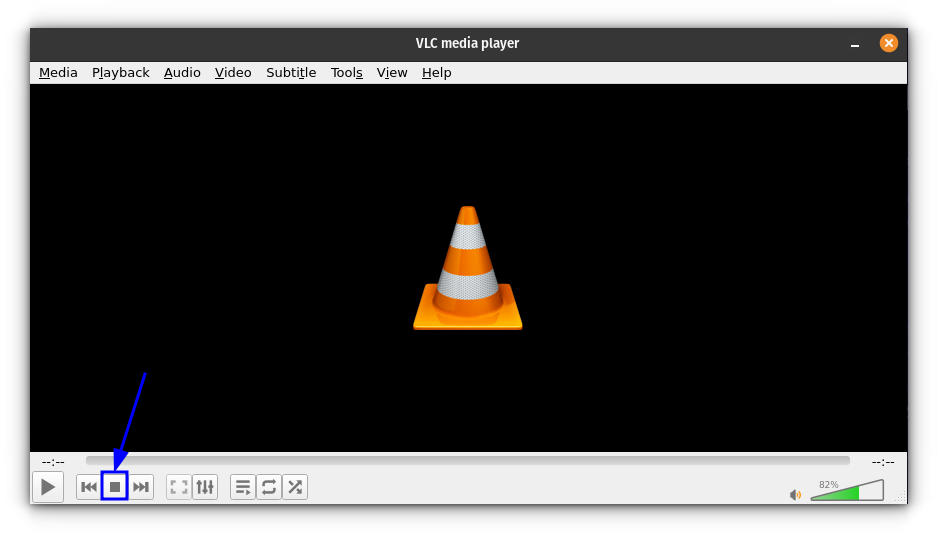 Остановка записи VLC