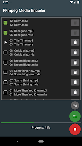 Очередь и индикатор выполнения в FFmpeg Media Encoder