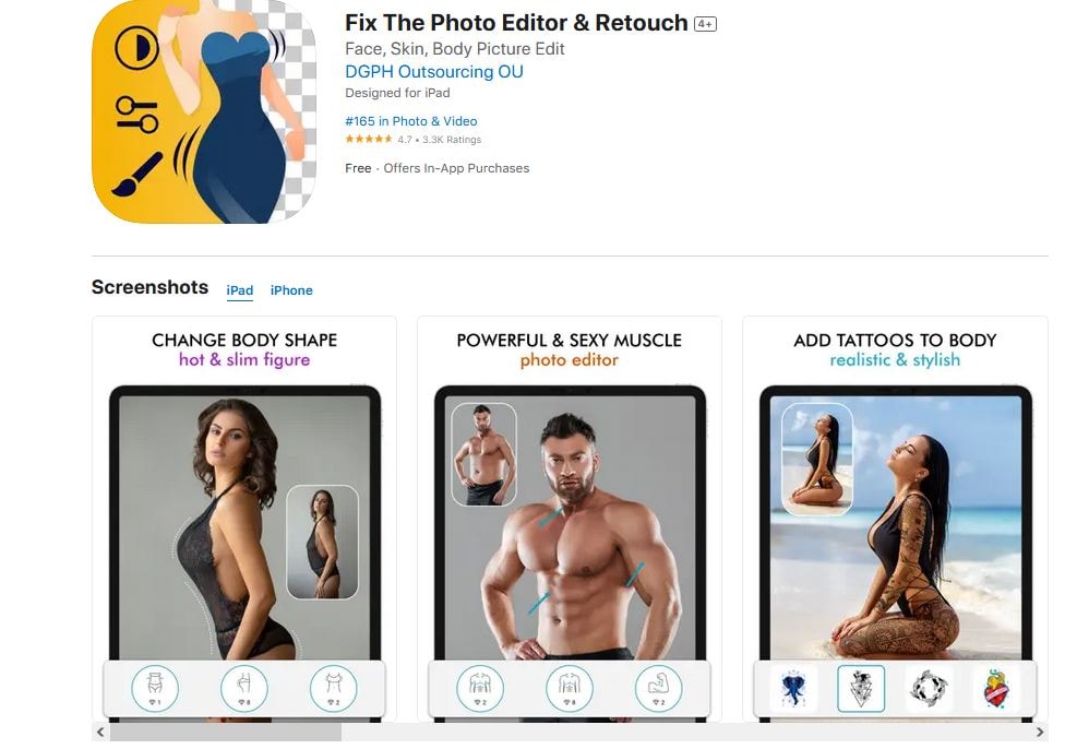 Интерфейс Fix The Photo для заказа ретуши