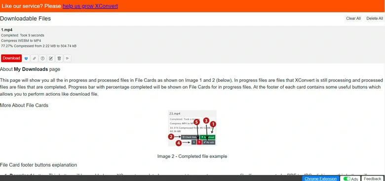 Скачивание WebM из XConvert