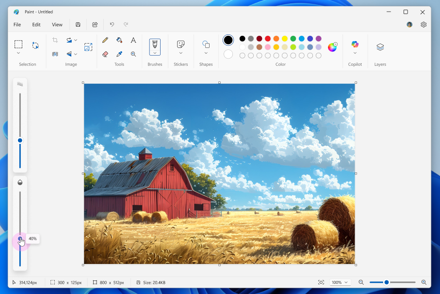 Настройка прозрачности кисти в Microsoft Paint