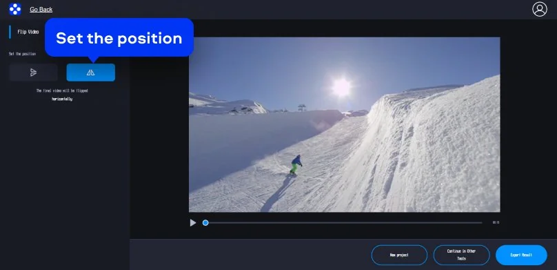 Применение отражения в Movavi Online Video Flipper