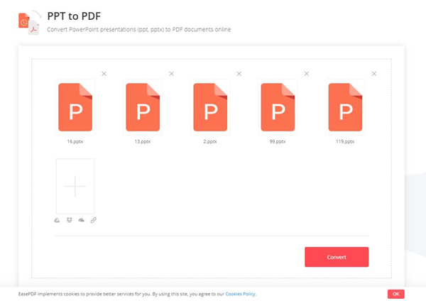 EasePDF: загруженные файлы презентации