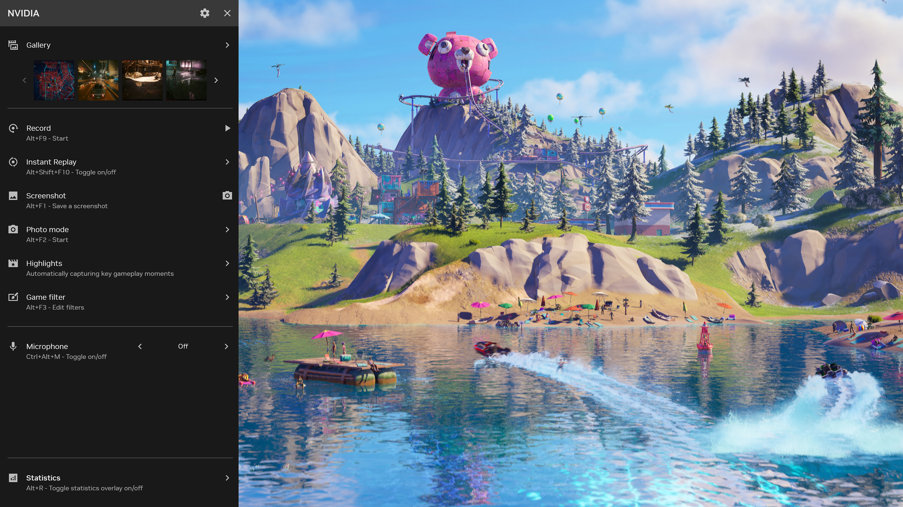 Игровой оверлей NVIDIA App