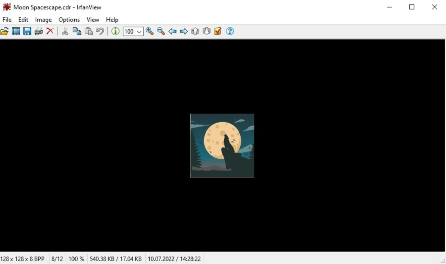 Предварительный просмотр CDR в IrfanView