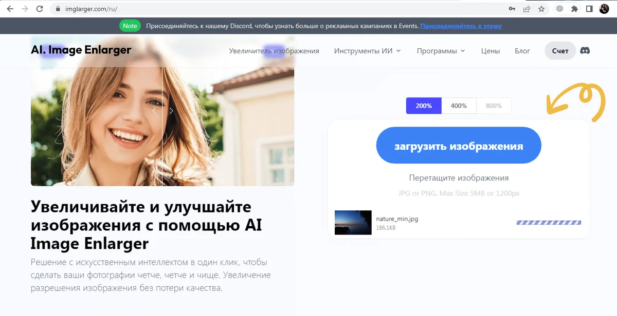 Интерфейс ImgLarger