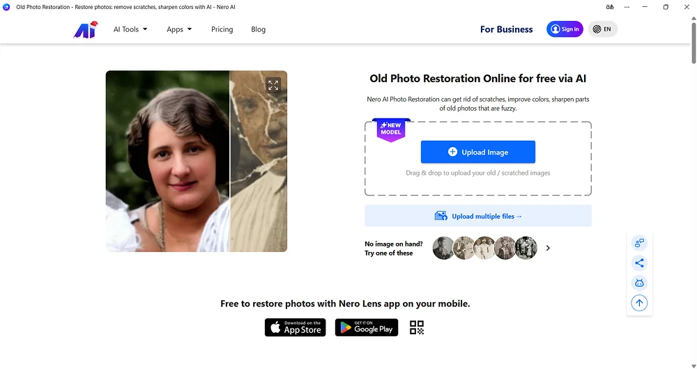 Интерфейс Photo Restoration+