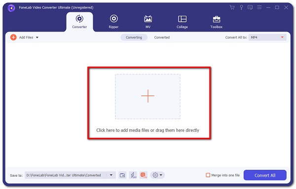 Добавление WebM в FoneLab Video Converter Ultimate для извлечения звука