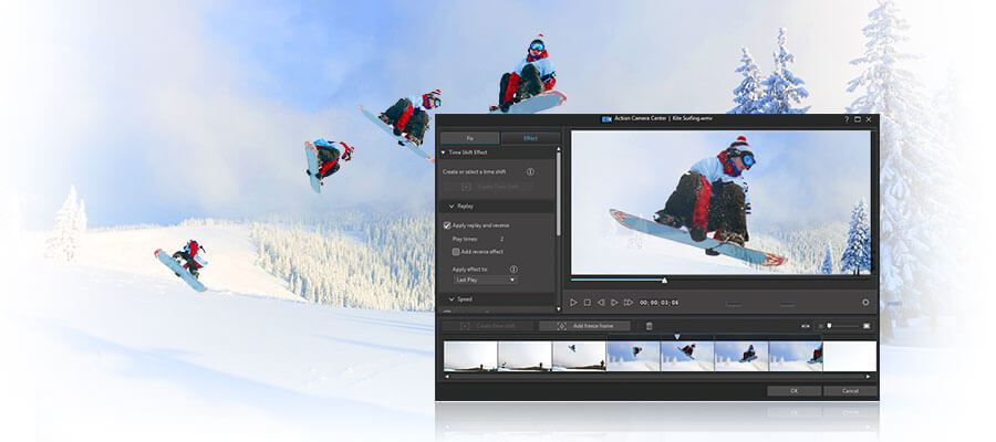 Action Camera Center: замедление, повтор и reverse-фрагмент