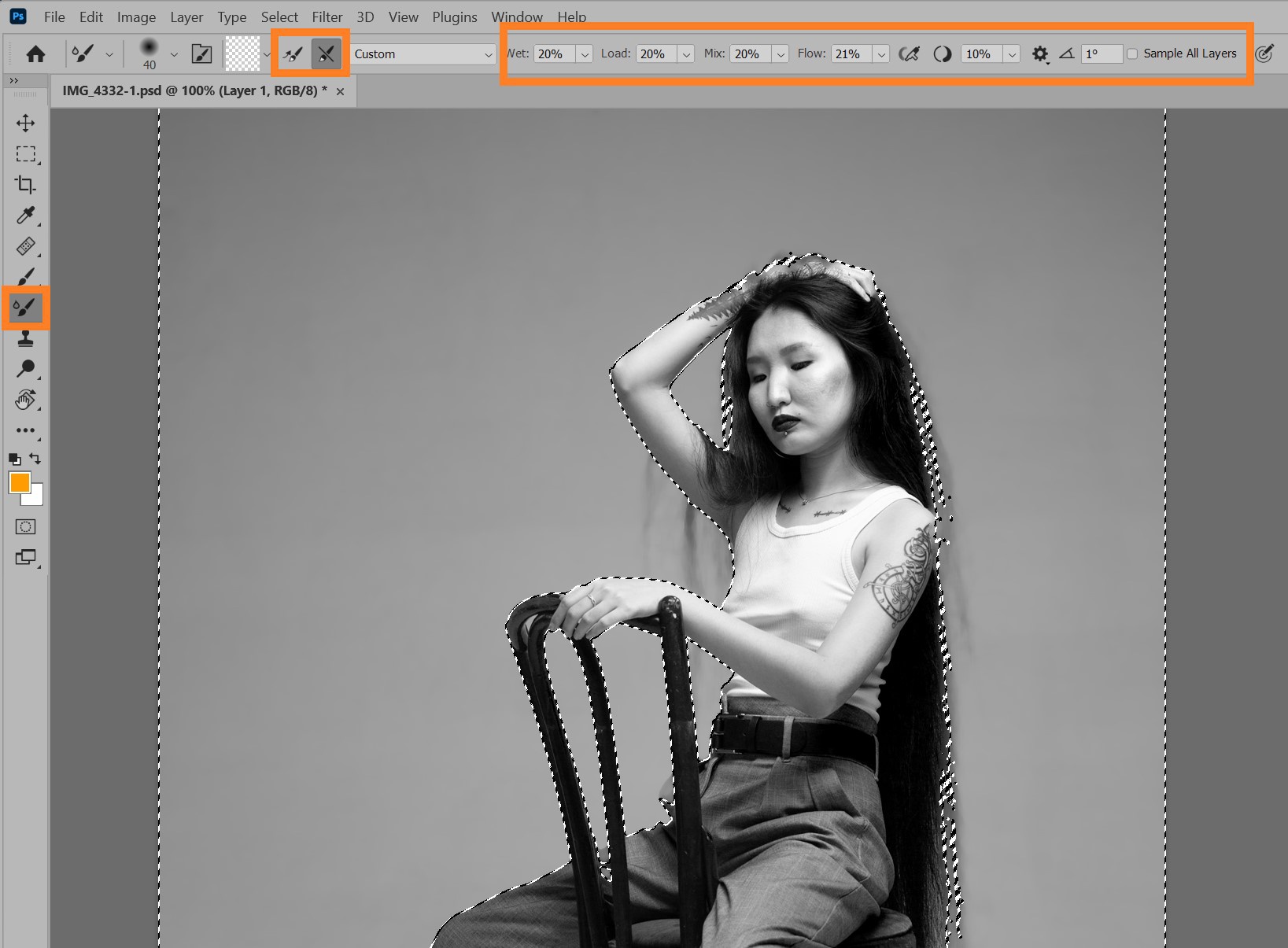Команда удаления фона и слой-маска в Photoshop