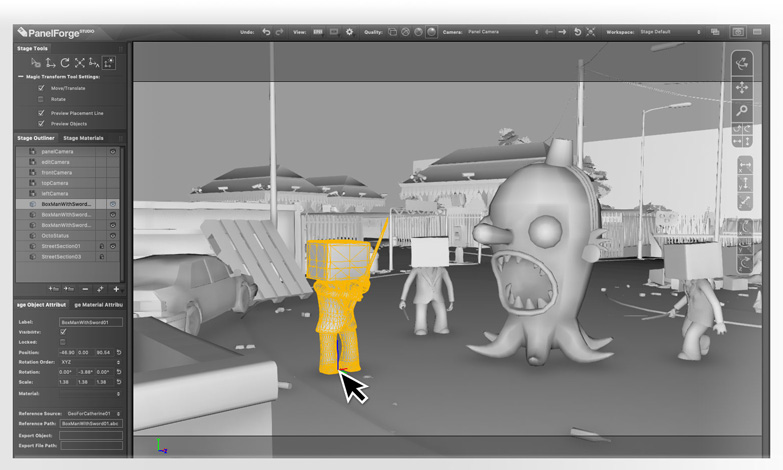 3D Stage в PanelForge для постановки сцены