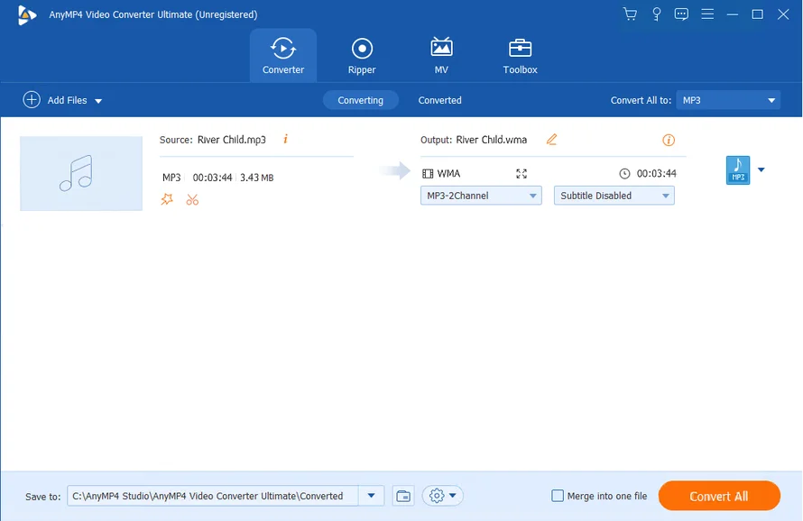 Интерфейс AnyMP4 Video Converter Ultimate