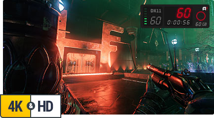 HUD в игровом режиме Action! показывает FPS, статус записи и индикаторы