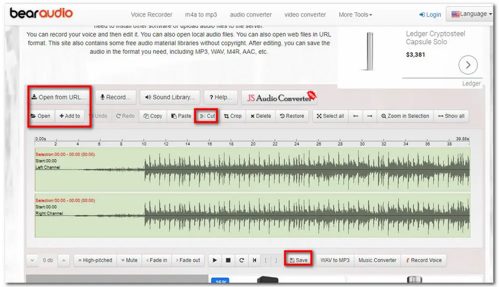 Bear Audio Tool с открытым OGG-файлом