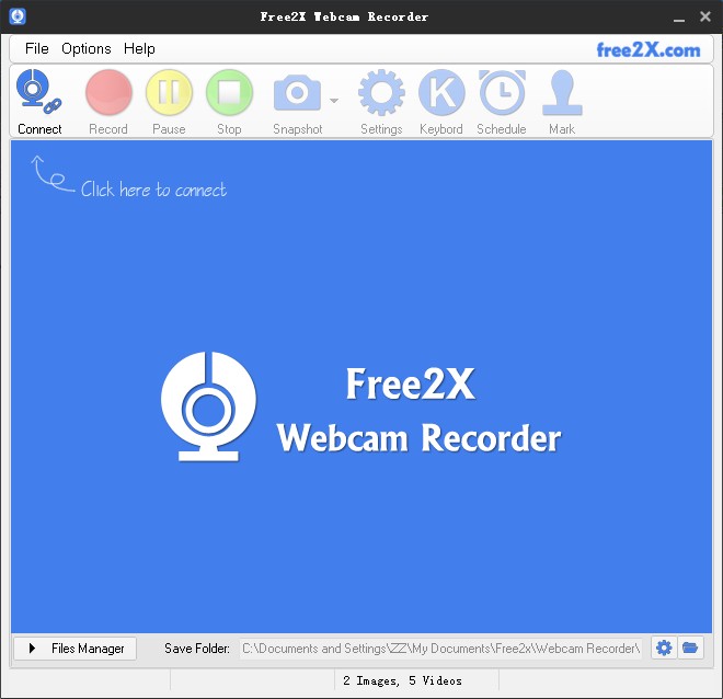 Интерфейс Free2X Webcam Video Recorder