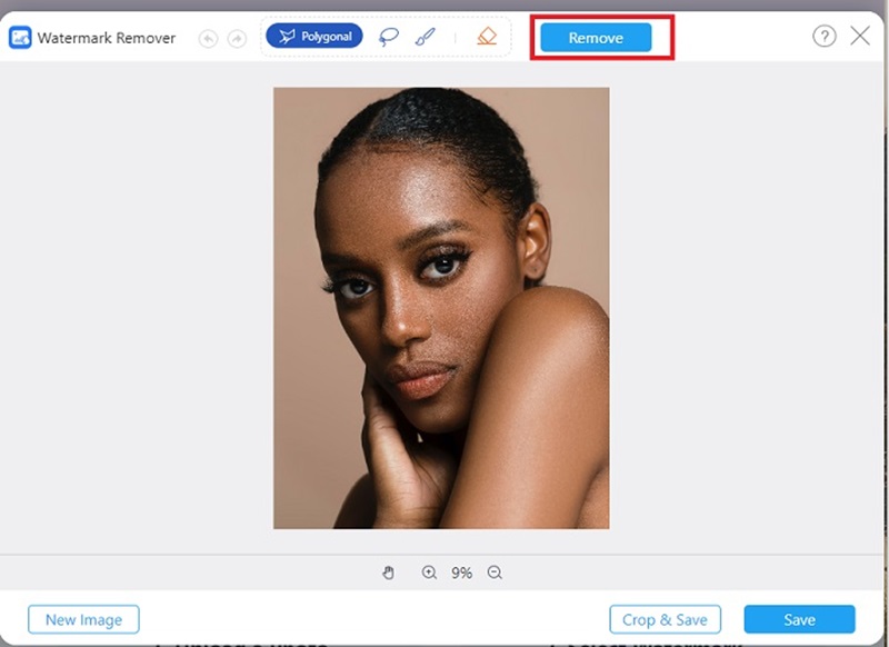 Выделение тени в AVAide Watermark Remover