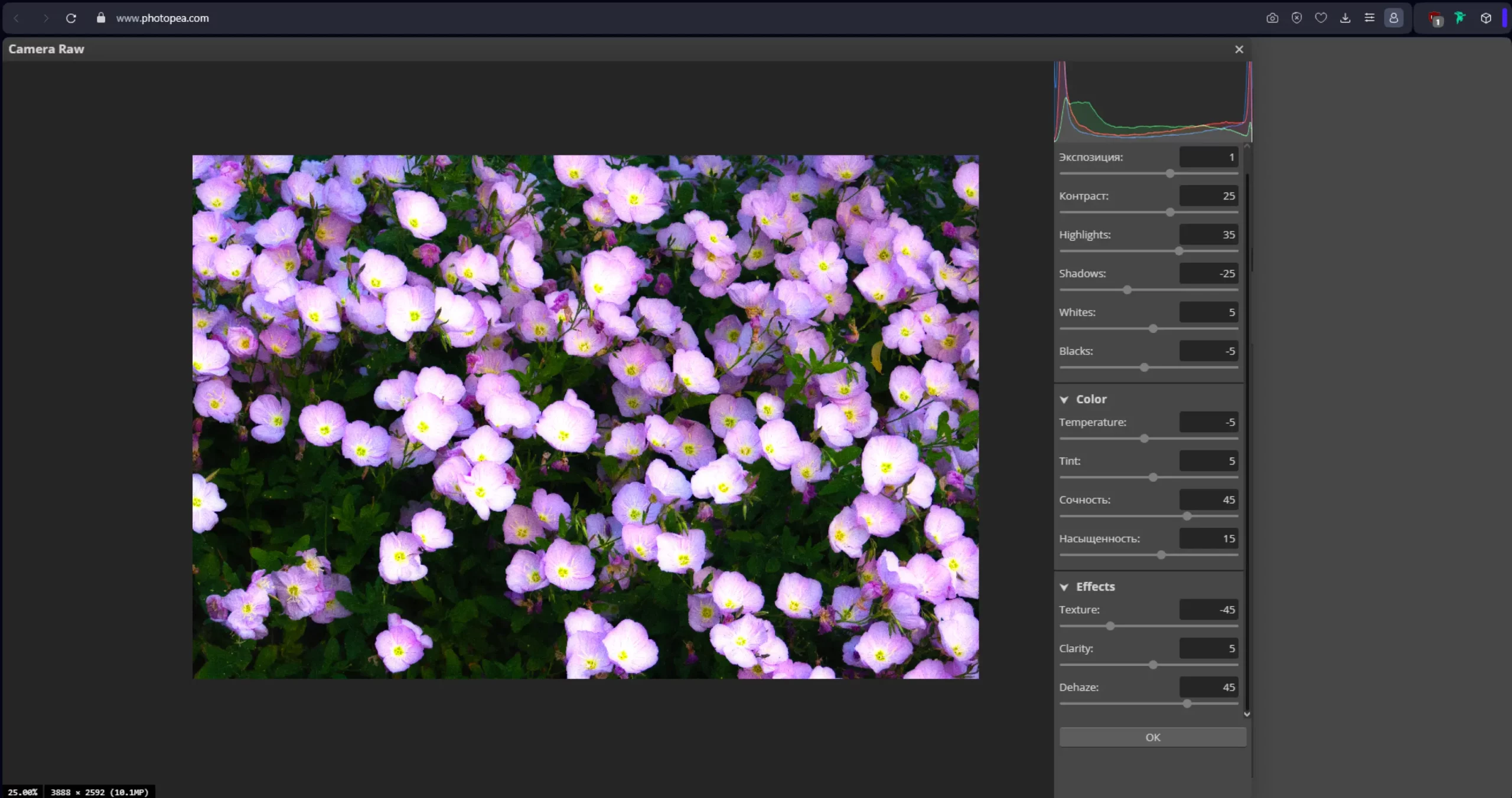 Интерфейс Photopea