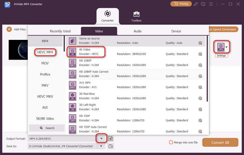 AVAide Video Converter — скриншот интерфейса