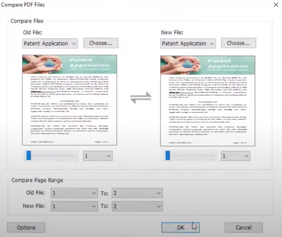 Настройки сравнения PDF в Foxit PDF Editor