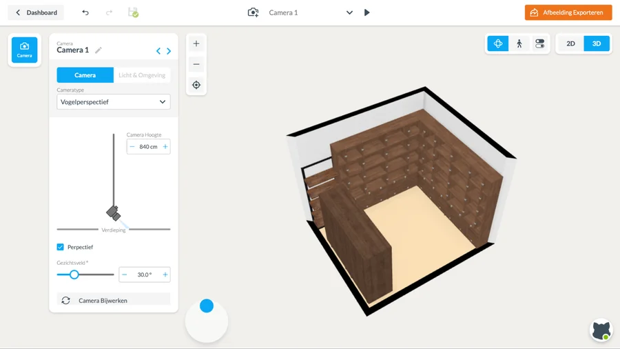 Интерфейс Floorplanner при проектировании гардеробной