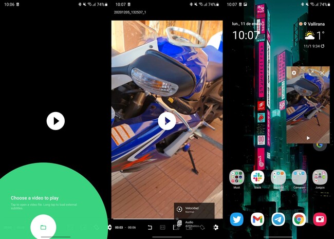 Интерфейс Just Video Player на Android