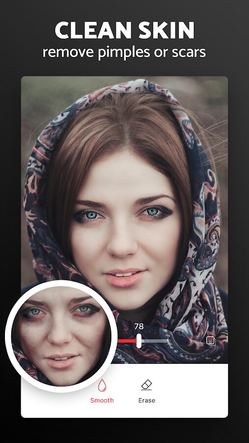 Pixl: интерфейс Clean Skin для удаления прыщей и локального сглаживания