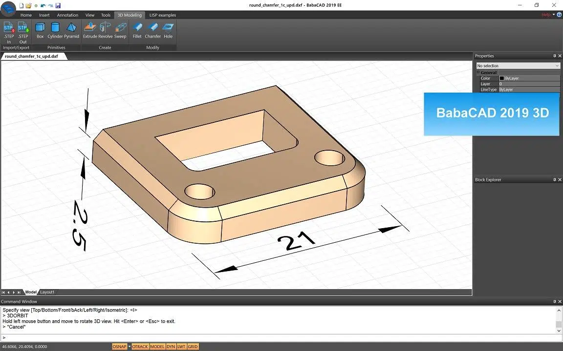 Интерфейс BabaCAD с CAD-чертежом