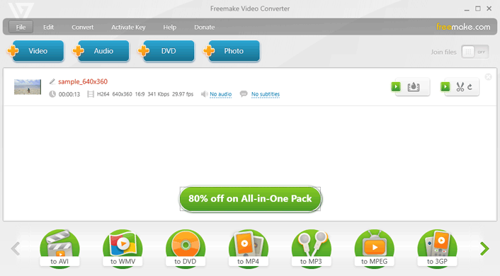 Интерфейс Freemake Video Converter