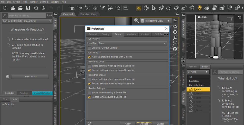 Интерфейс Daz Studio