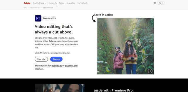 Интерфейс Adobe Premiere Pro