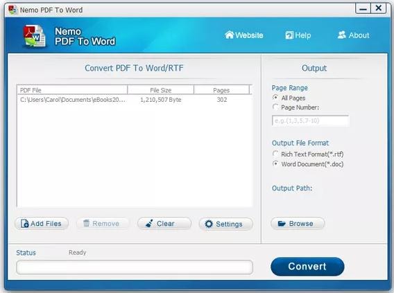 Nemo PDF Converter: прежний интерфейс программы