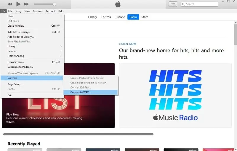 Настройки WAV Encoder в Apple Music или iTunes