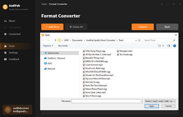 Добавление локальных OGG в AudiFab Format Converter