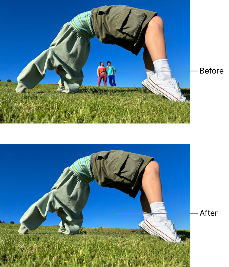 Пример удаления людей инструментом Clean Up в Apple Photos