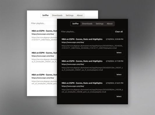 Главное окно HLS Downloader