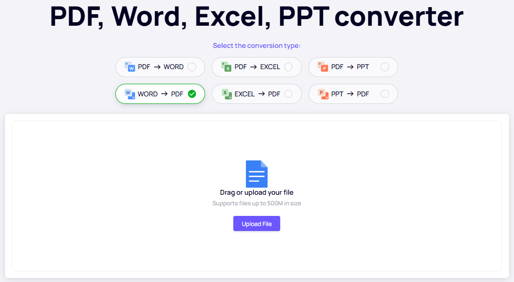 Интерфейс iFoto Word to PDF Converter