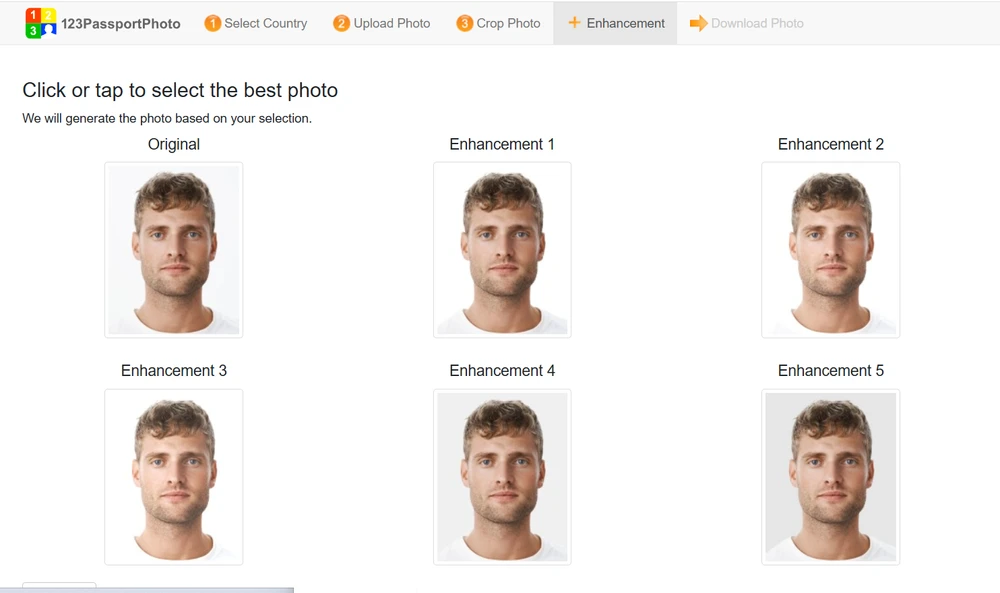 123PassportPhoto: подготовка портрета