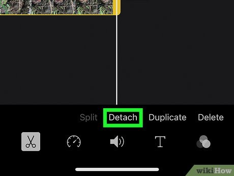 Команда Detach в iMovie