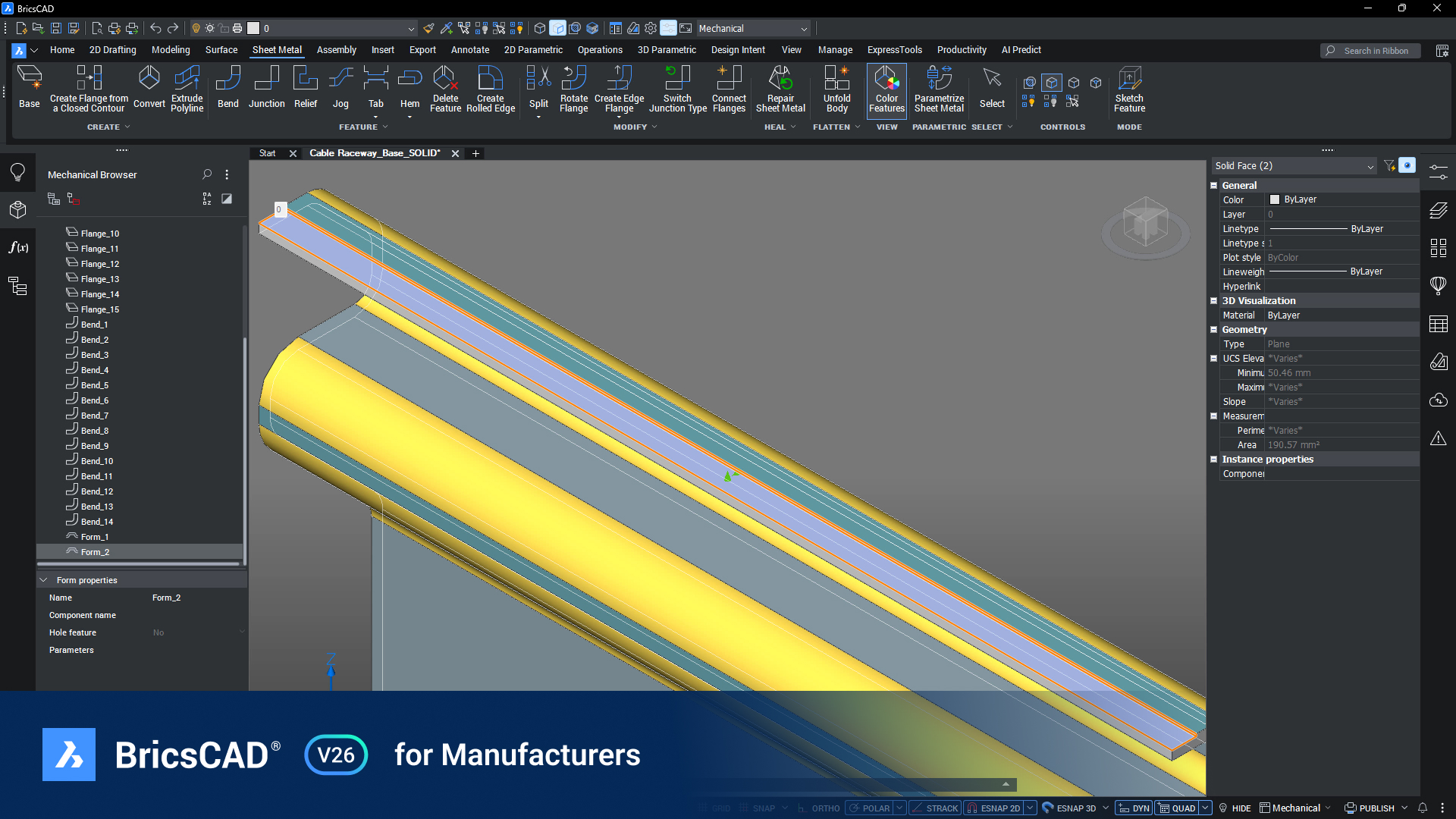 Механическое проектирование и листовой металл в BricsCAD Ultimate