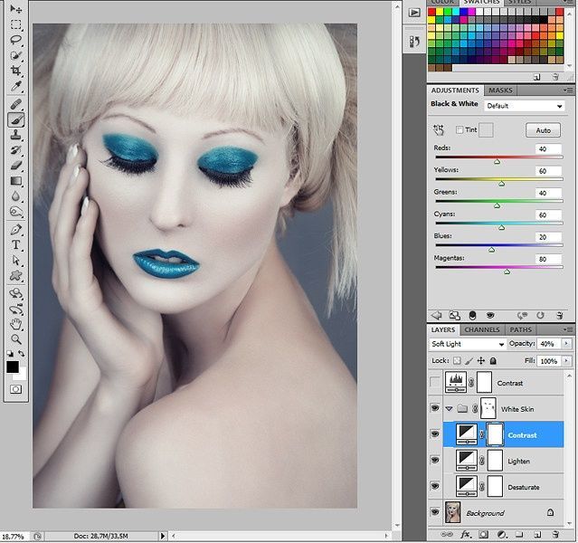 Настройка режима наложения Screen в Photoshop