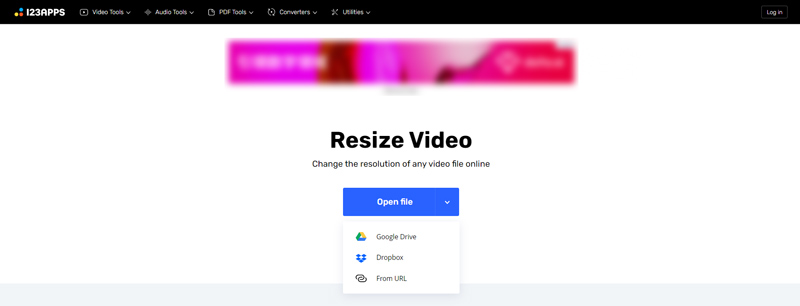 Интерфейс изменения разрешения видео в 123apps