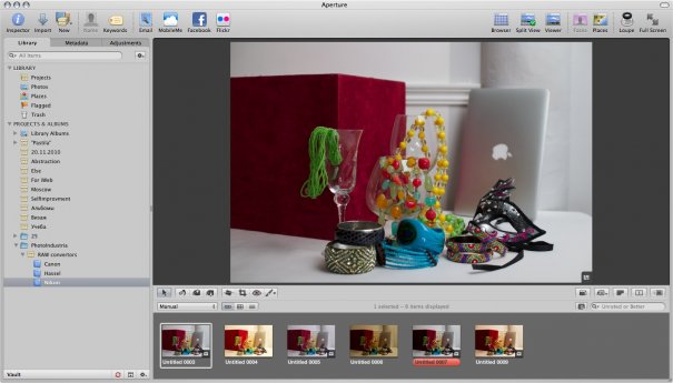 Исторический интерфейс Apple Aperture