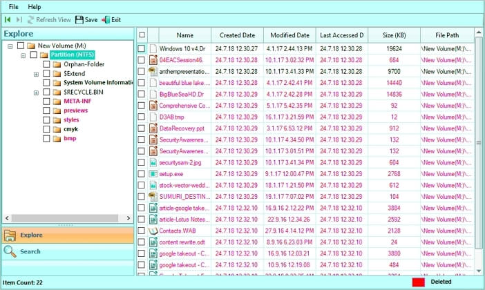 Интерфейс PCVITA SSD Data Recovery