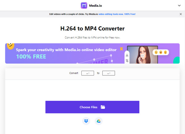H.264 to MP4 Converter в Media.io